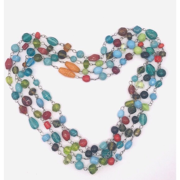 Rainbow Glass Necklace~ 31 Inches - Picture 2 of 8